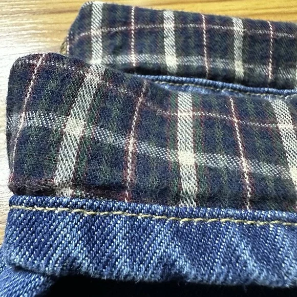 Vintage LL Bean Flannel Lined Jeans Mens 34x32 Straight Leg Denim Y2K Grunge - Picture 6 of 11
